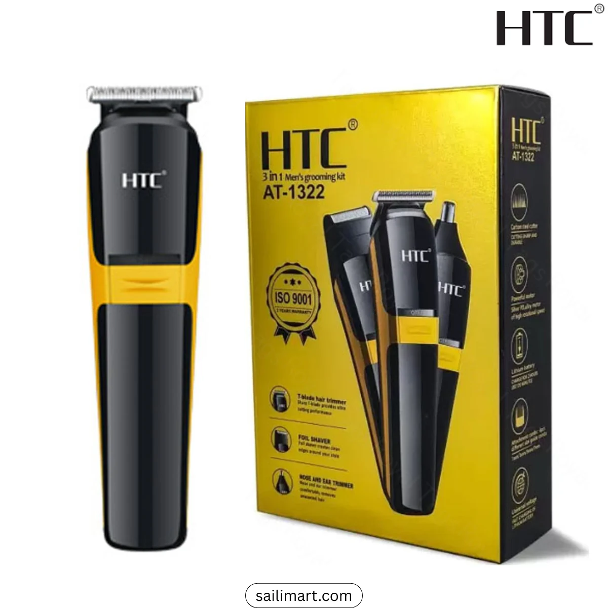 HTC AT-1322 Cordless Nose & Ear Hair Trimmer – 3-in-1 for Men