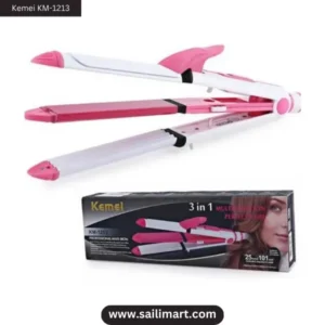 Kemei KM-1213 (3 in 1) hair straightening, corrugated, and curlling