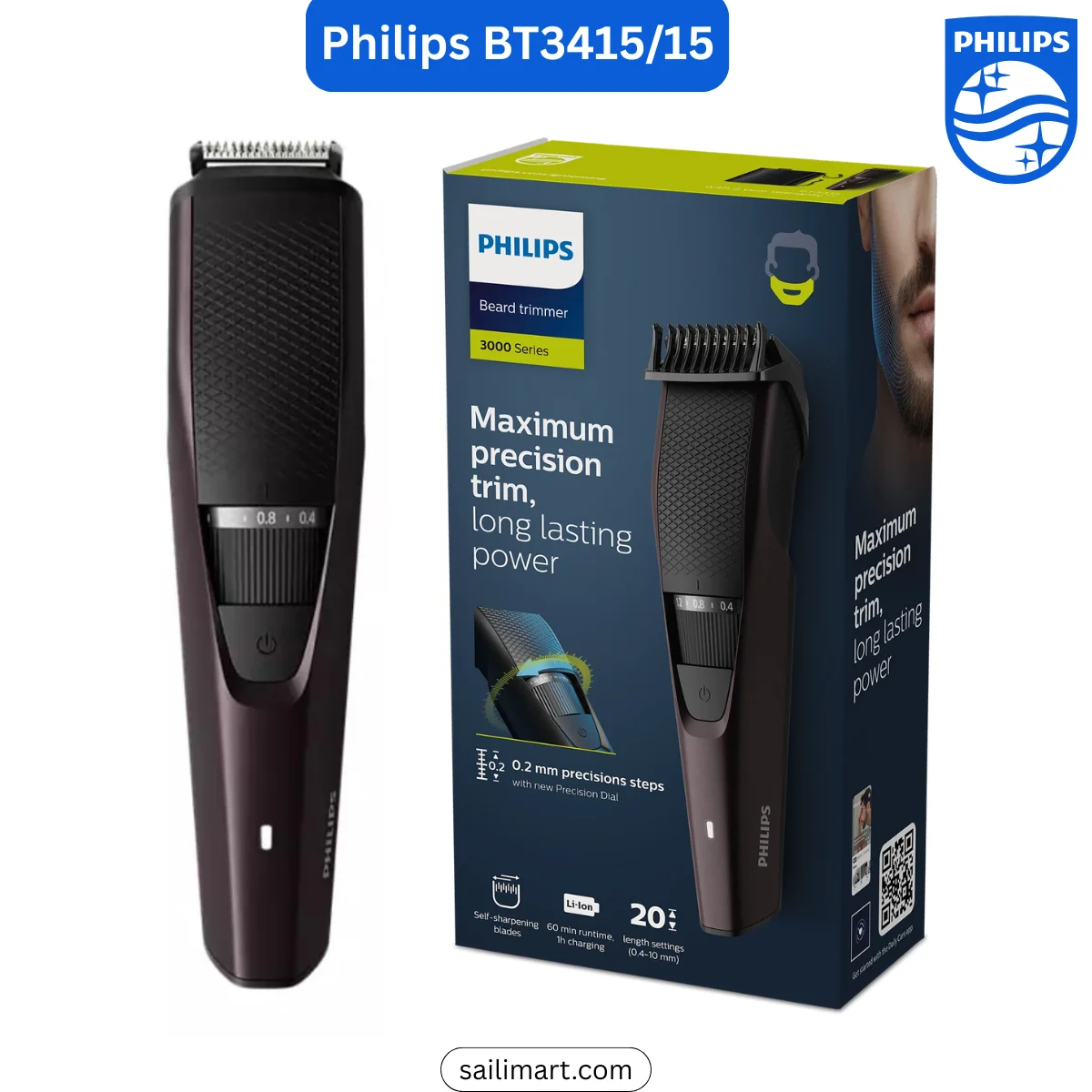 Philips BT341515 Beard Trimmer 3000 Series for Men