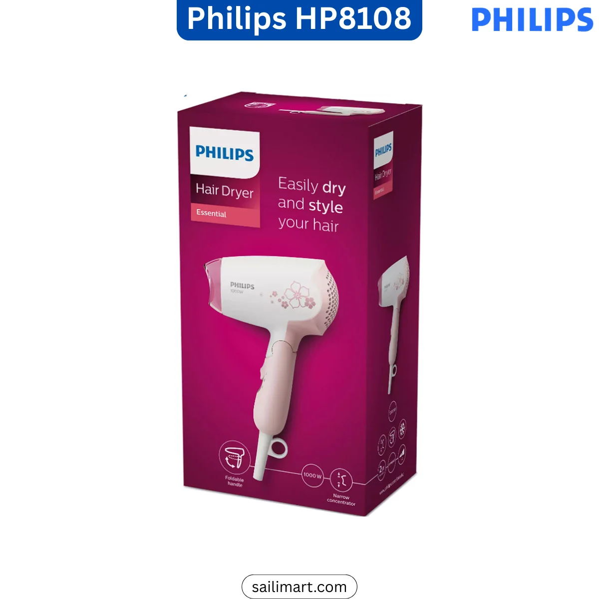 Philips HP8108 Professional Hair Dryer 1000W at the best price in Bangladesh