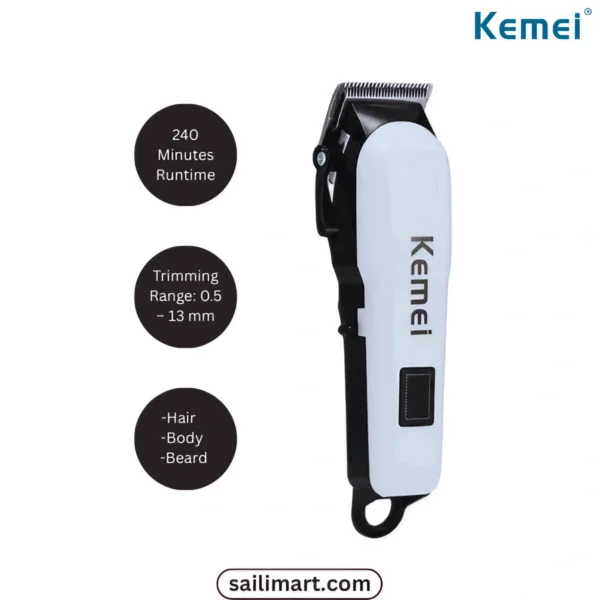 Kemei KM-809A Rechargeable Electric Trimmer for Man