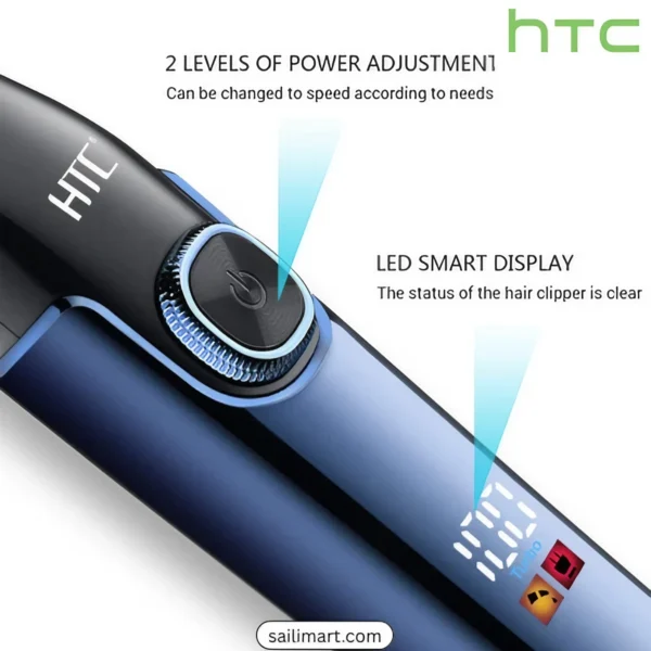 HTC AT-588 Rechargeable Trimmer with Adjustable Speed, LED Indicator, and Precision Blades