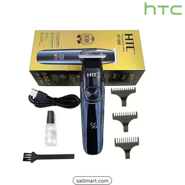 HTC AT-588 Beard Trimmer – Fast Charging, Long Battery Life, Original Product