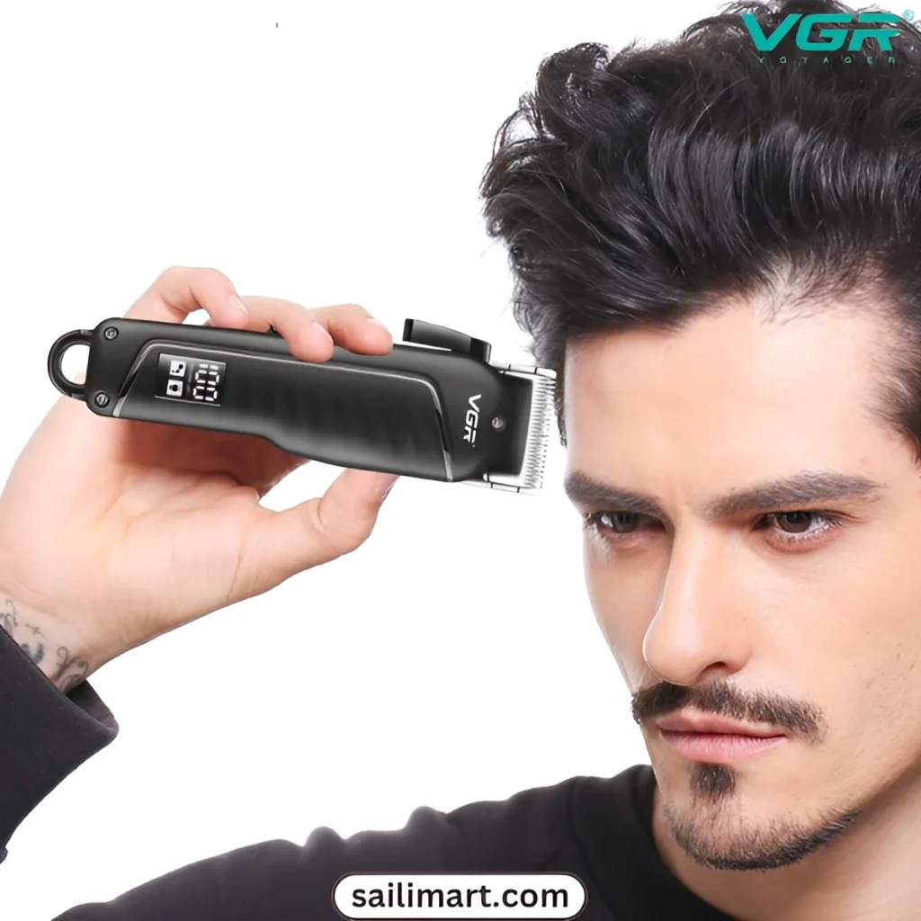 Ergonomic VGR V-683 hair clipper for barbers and home use
