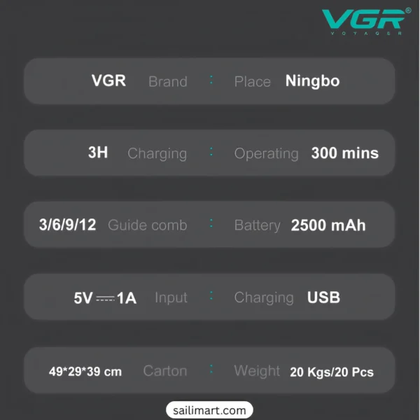 VGR V-051 ট্রিমার – প্রফেশনাল হেয়ার ক্লিপার বাংলাদেশে
