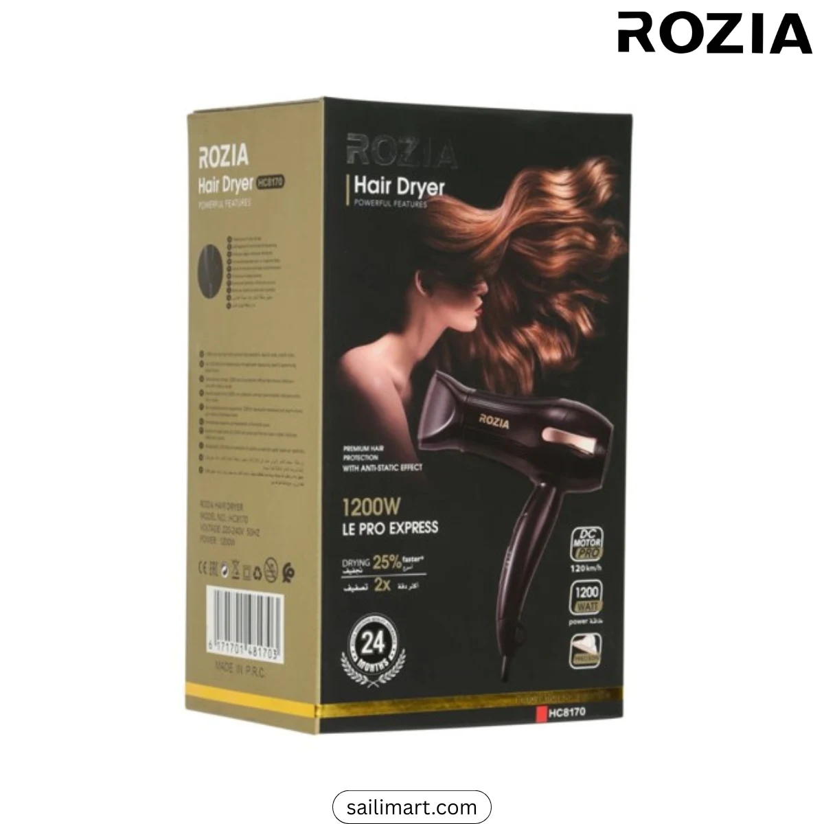 Rozia HC-8170 Foldable Professional Ionic Hair Dryer 1200W