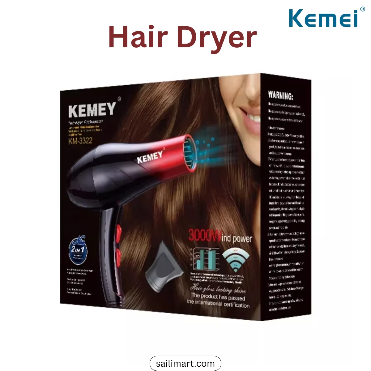Kemei KM-3322 high power Hair Dryer