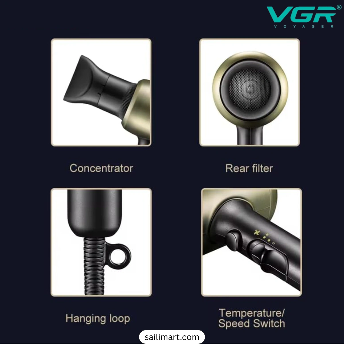 VGR V-453 Hair Dryer 2000w