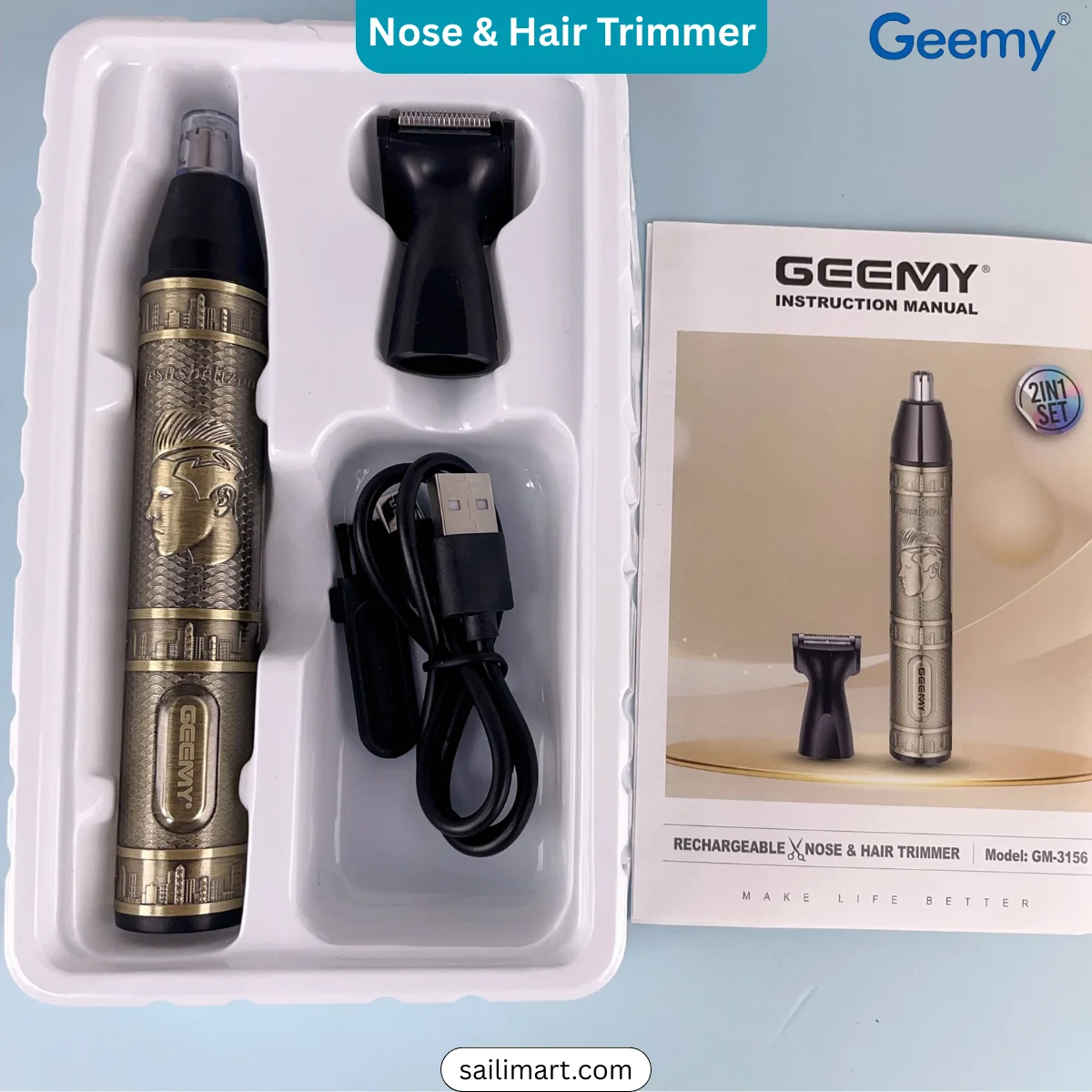 Geemy 3156 Nose & Beard Trimmer Best Price in Bangladesh