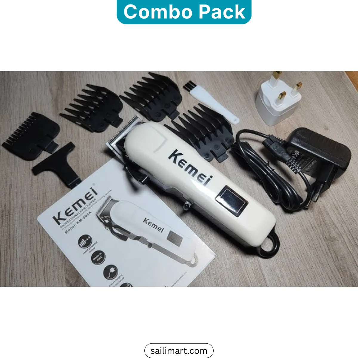 Kemei KM-809A + Manual Nose Trimmer Combo Pack Best Price in Bangladesh
