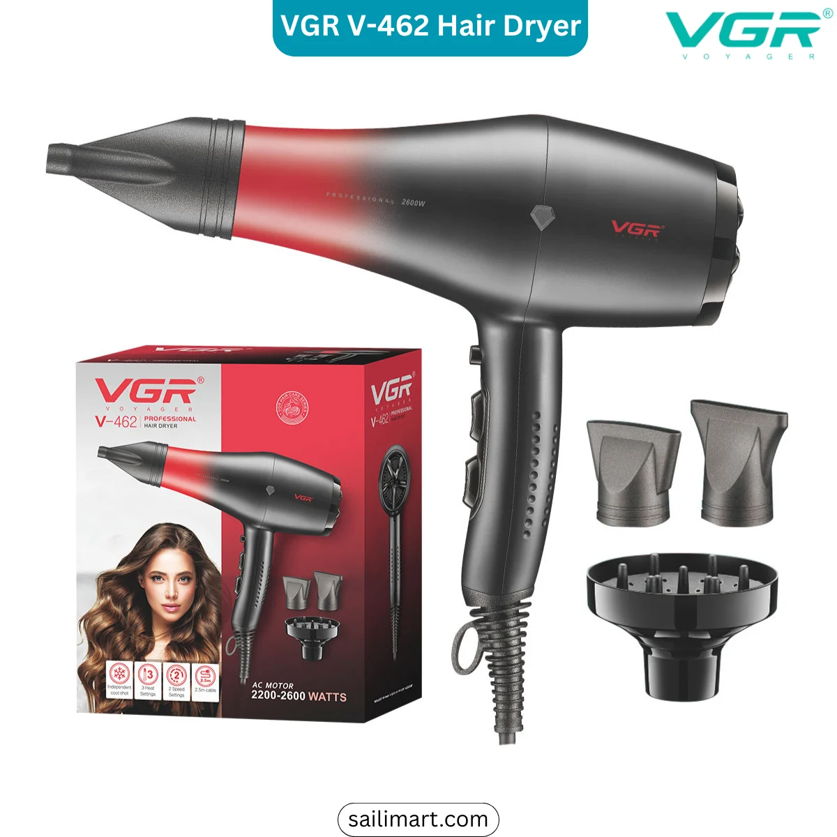 VGR V-462 Professional Hair Dryer | 2600W AC Motor