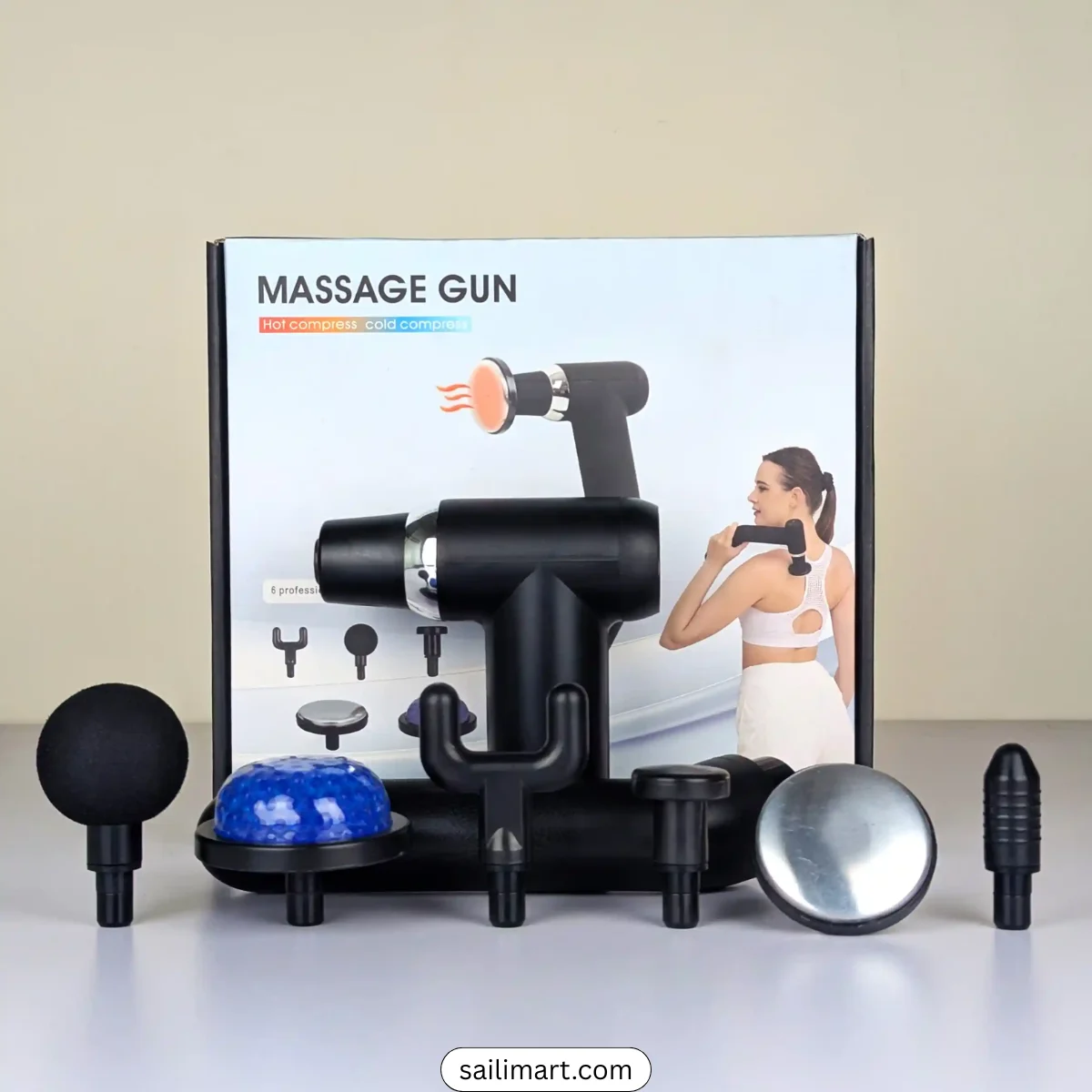 L-Shaped Massage Gun with Hot & Cold Therapy | Deep Muscle Recovery Device