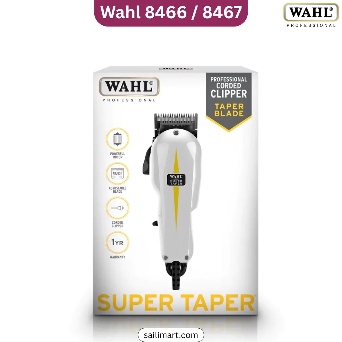 Wahl Professional 8466 Super Taper Corded Hair Clipper â V5000 Motor, Best Seller in Bangladesh