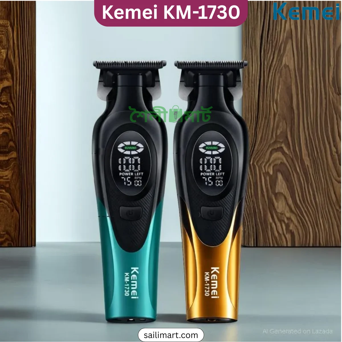 Kemei KM‑1730 Trimmer with Powerful Moto in Bangladesh