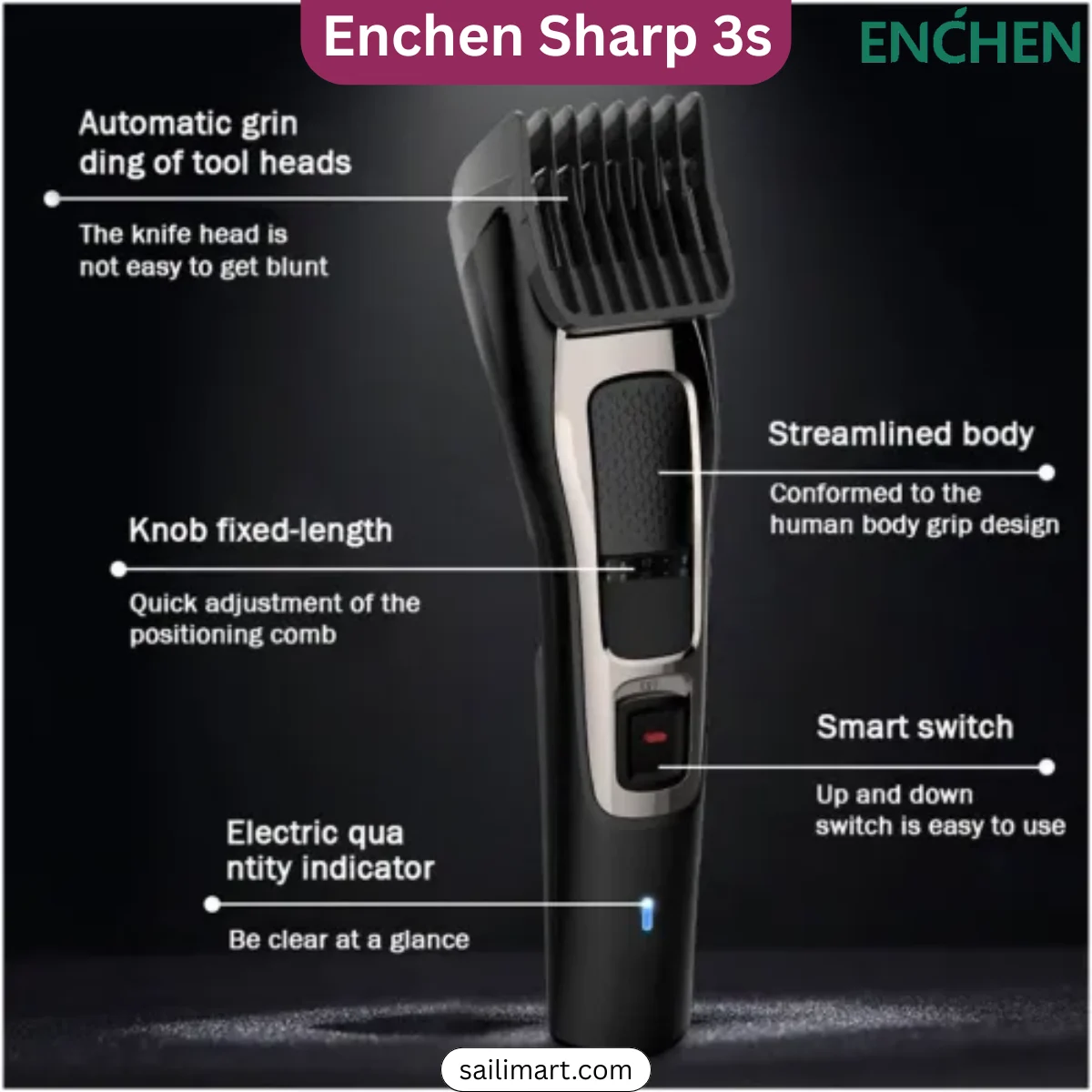 ENCHEN Sharp 3S Hair Trimmer for Men Best price in Bangladesh