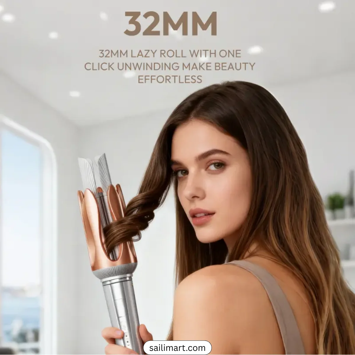 Sokany SK-15065 32mm Automatic Rotating Curling Iron – Fast Ceramic Hair Curler with 360° Rotation