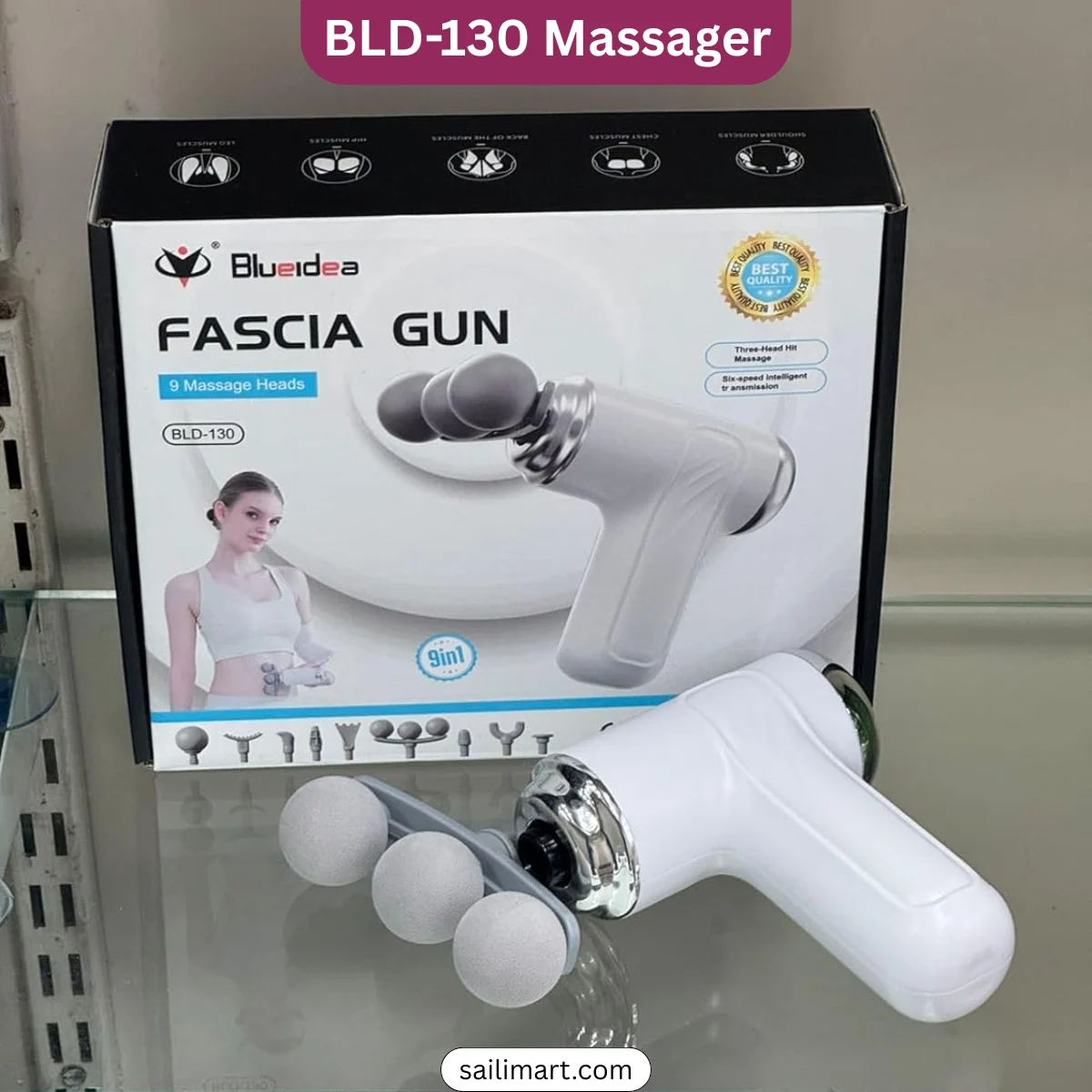 Blueidea BLD-130 Three Headed Fascia Gun Massager