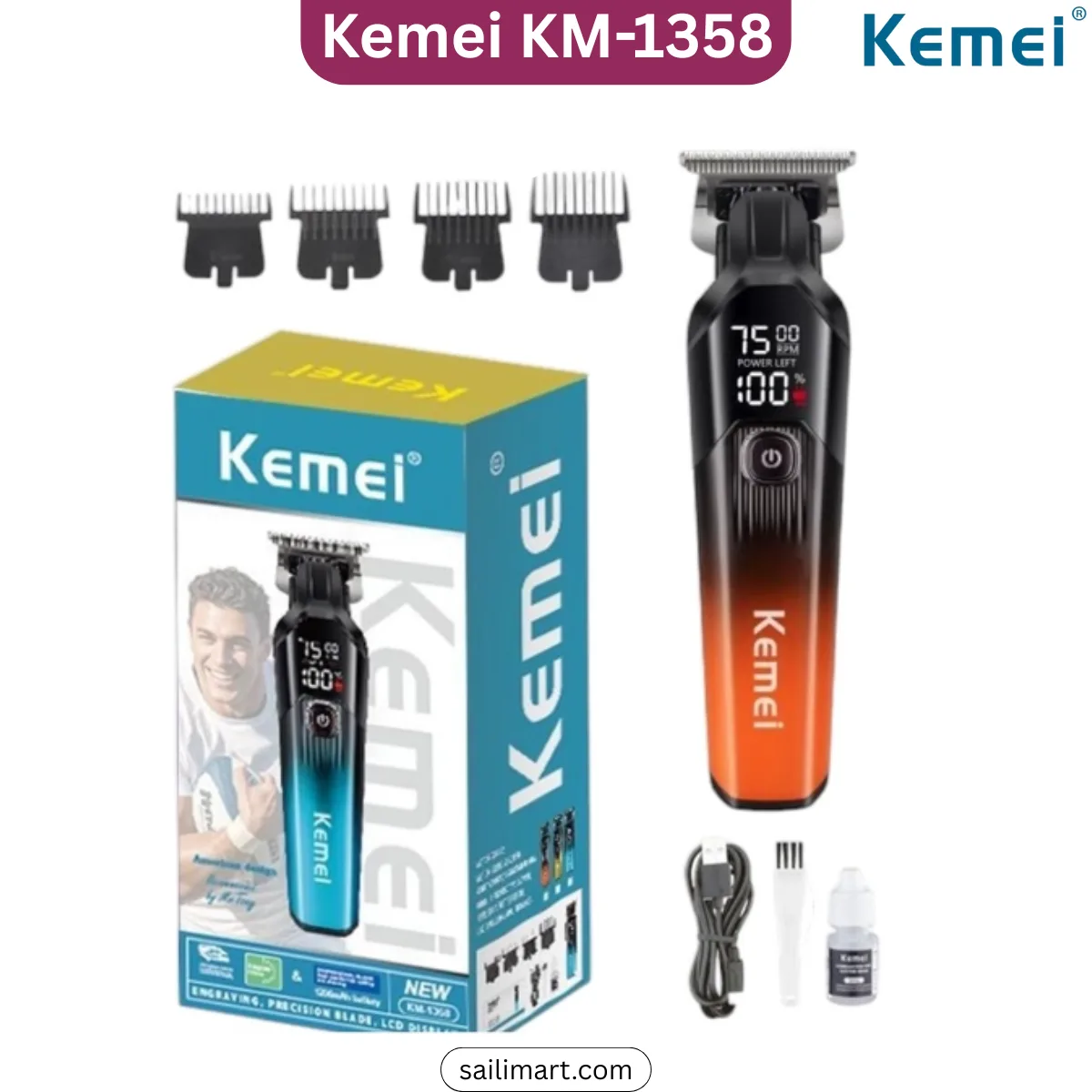 Kemei KM-1358 Hair & Beard Trimmer Best Price in Bangladesh