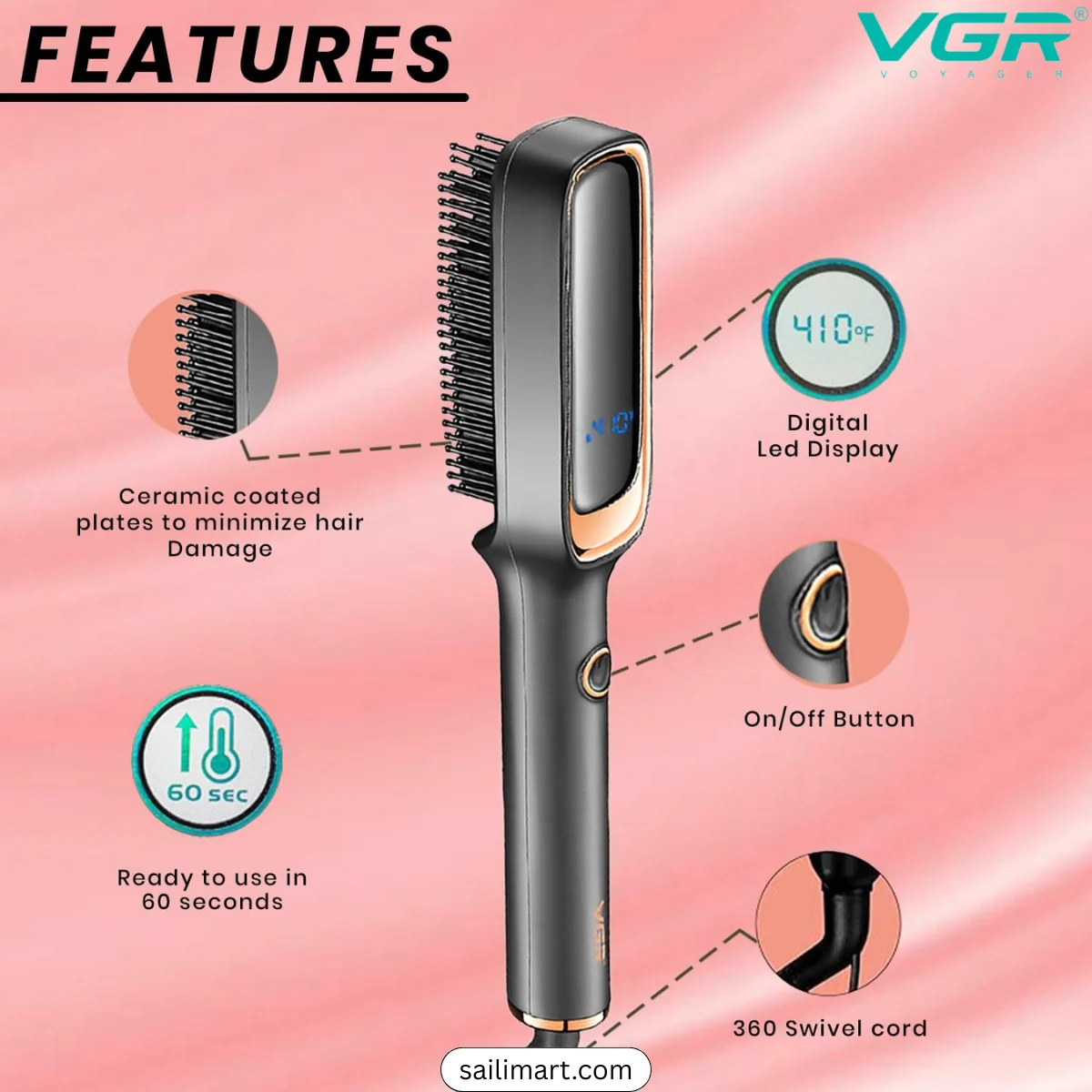 VGR V-560 Hair Straightener Comb & Brush Best Price in Bangladesh
