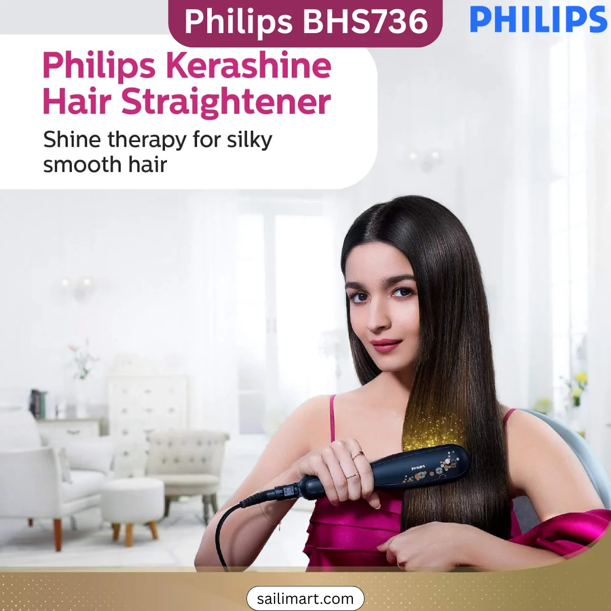 Philips BHS736/00 KeraShine Wide Plate Hair Straightener