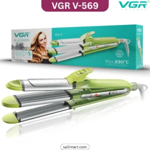 VGR V-569 4-in-1 Hair Styler Straightener, Curler, Crimper & Waver