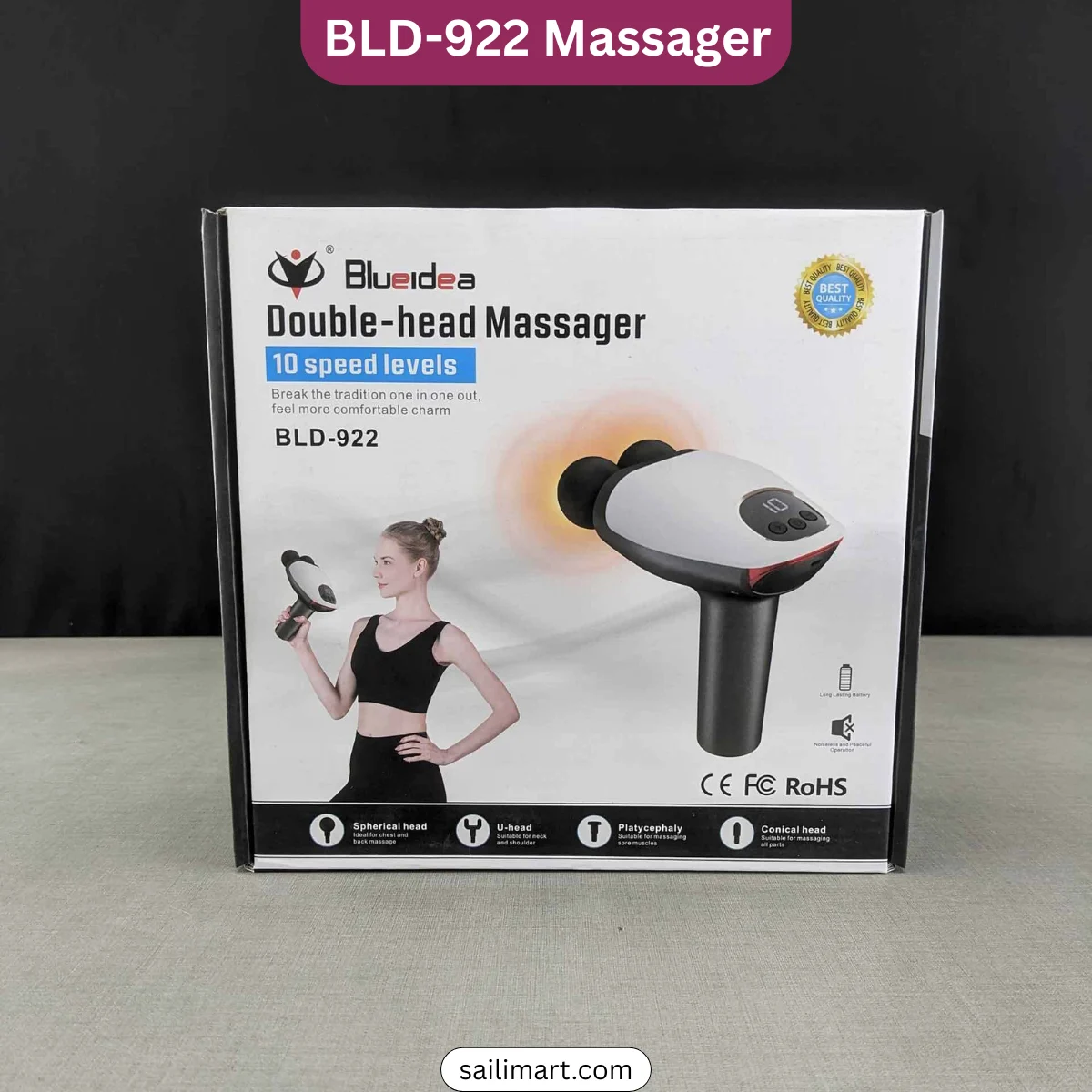 Blueidea BLD-922 Dual-Head Massage Gun