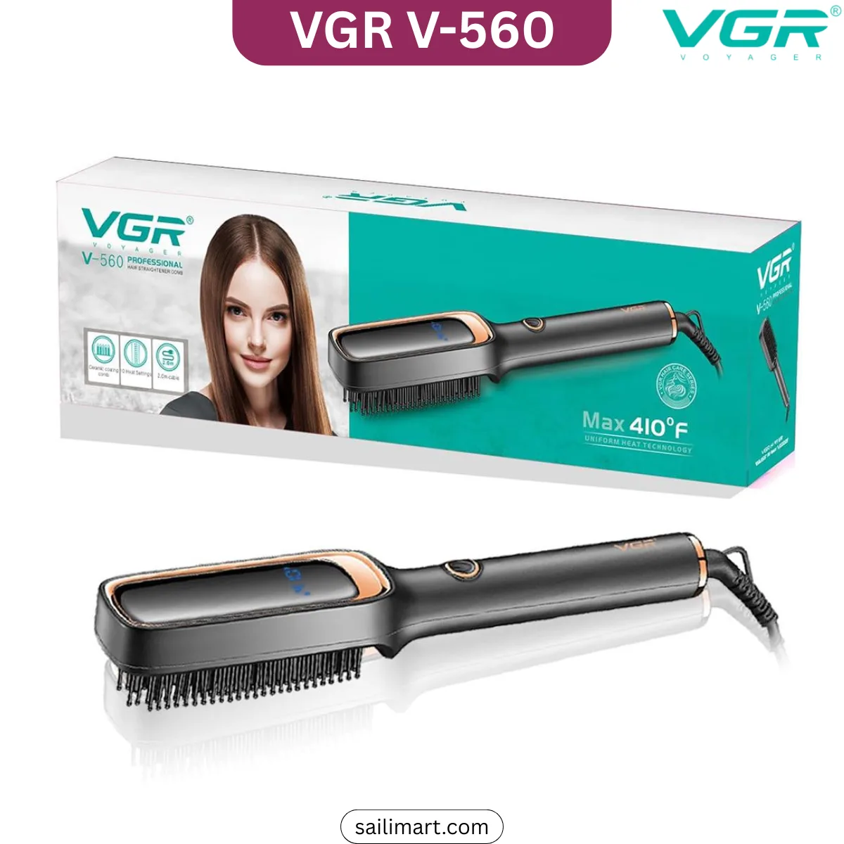 VGR V-560 Hair Straightener Comb & Brush