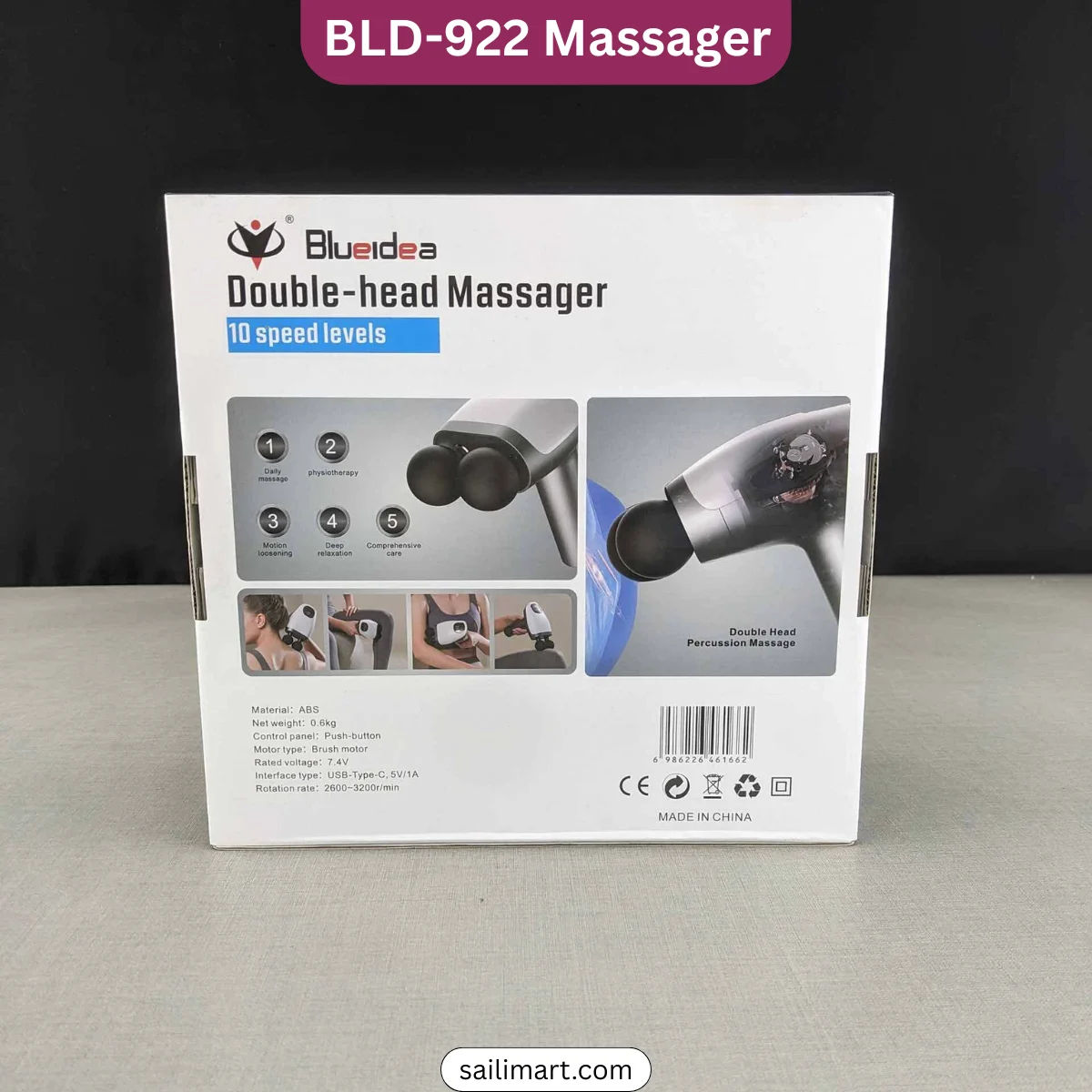Blueidea BLD-922 Dual-Head Massage Gun Best Price in Bangladesh