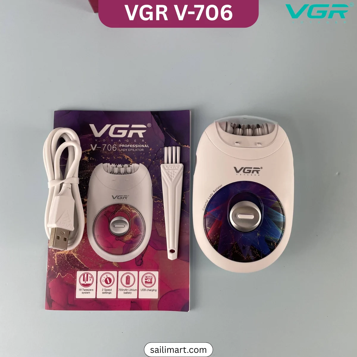 VGR V-706 Cordless Electric Women Epilator