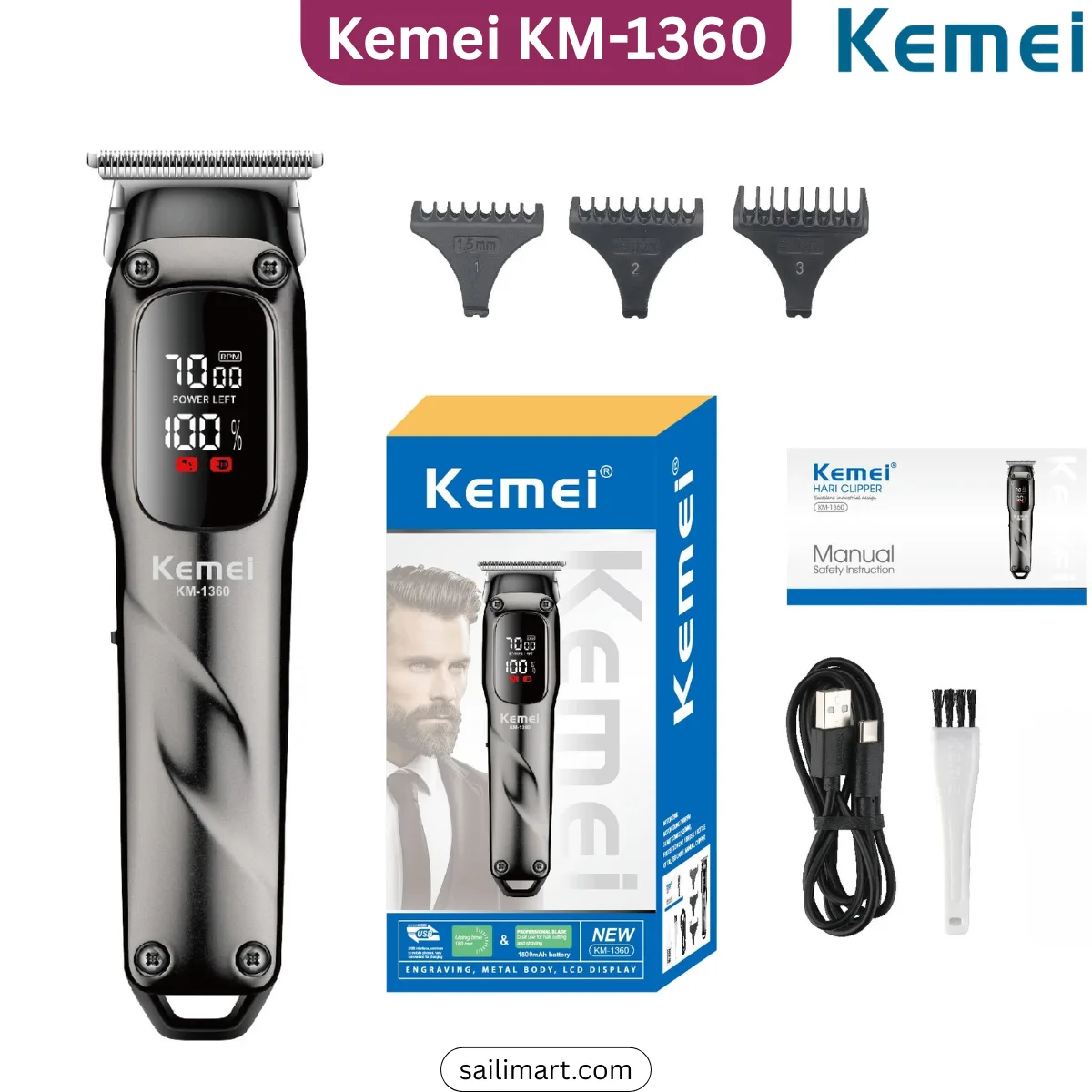 Kemei KM-1360 Professional Trimmer price in Bangladesh