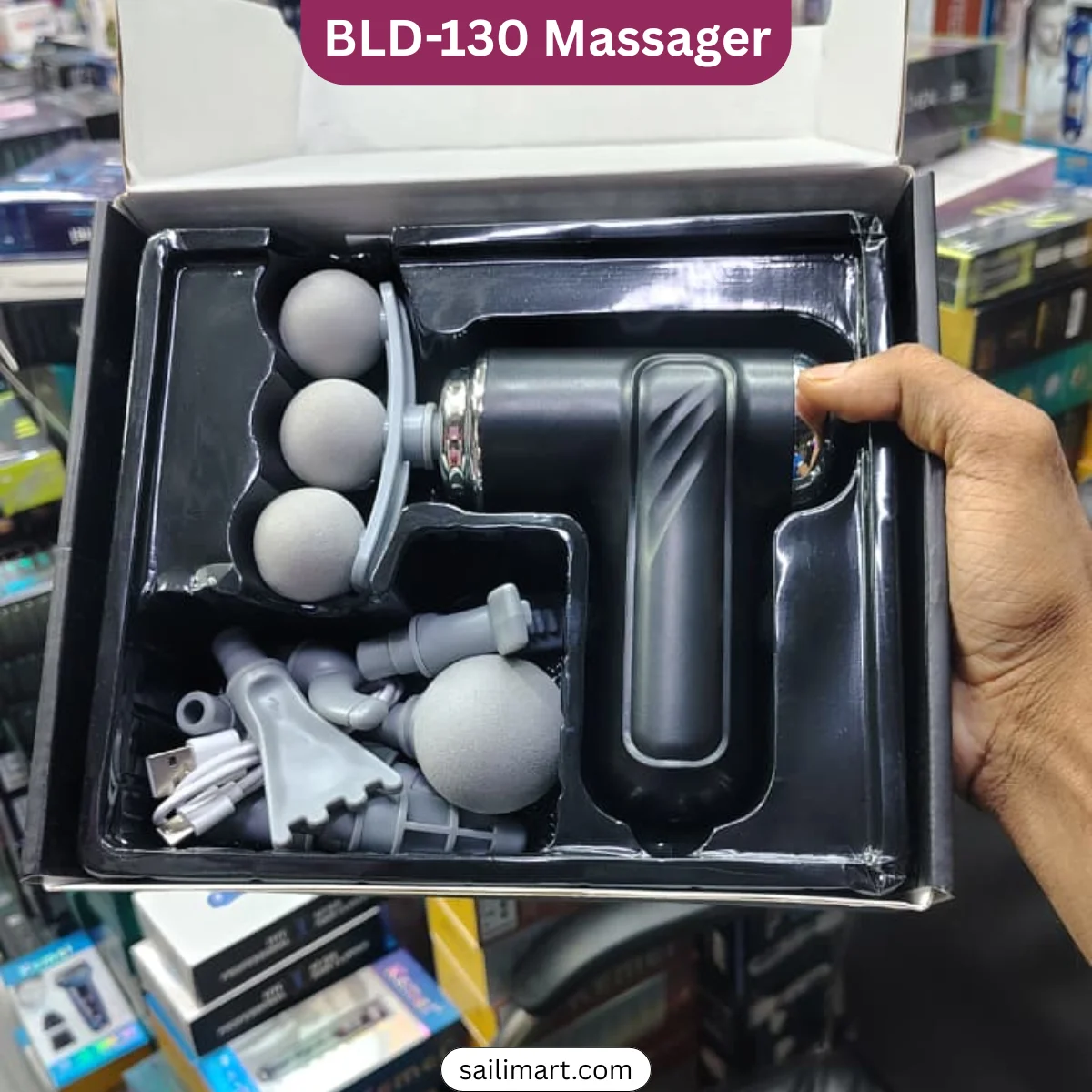 Blueidea BLD-130 Three Headed Fascia Gun Massager Best Price in Bangladesh