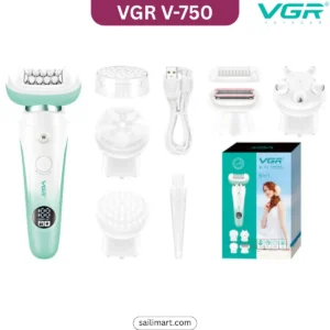 VGR V-750 (5-in-1) Women Epilator, Shaver & Grooming Kit