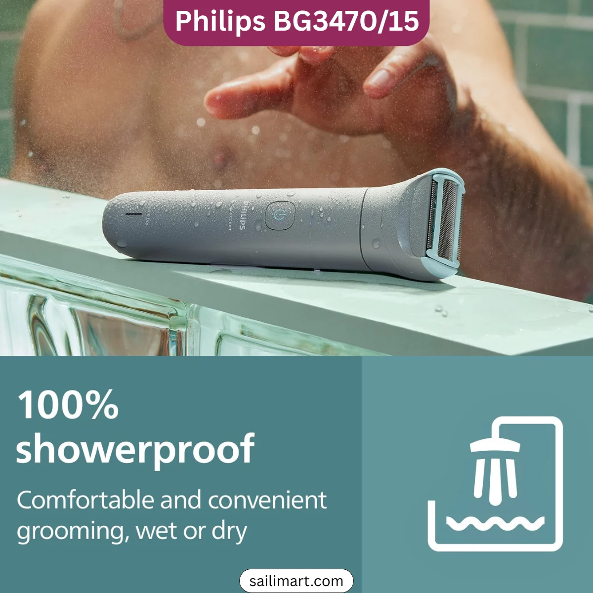 Philips BG3470/15 Body Groomer – Triple Protect Shave System, 100% Waterproof