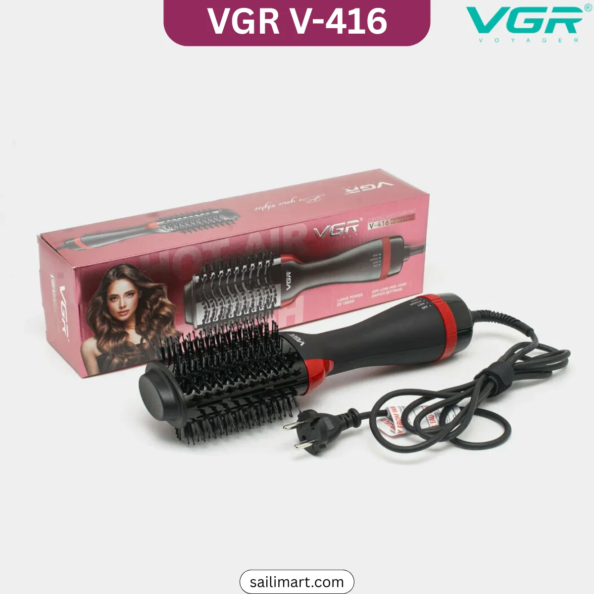 VGR V-416 2-in-1 Hot Air Brush & Hair Dryer