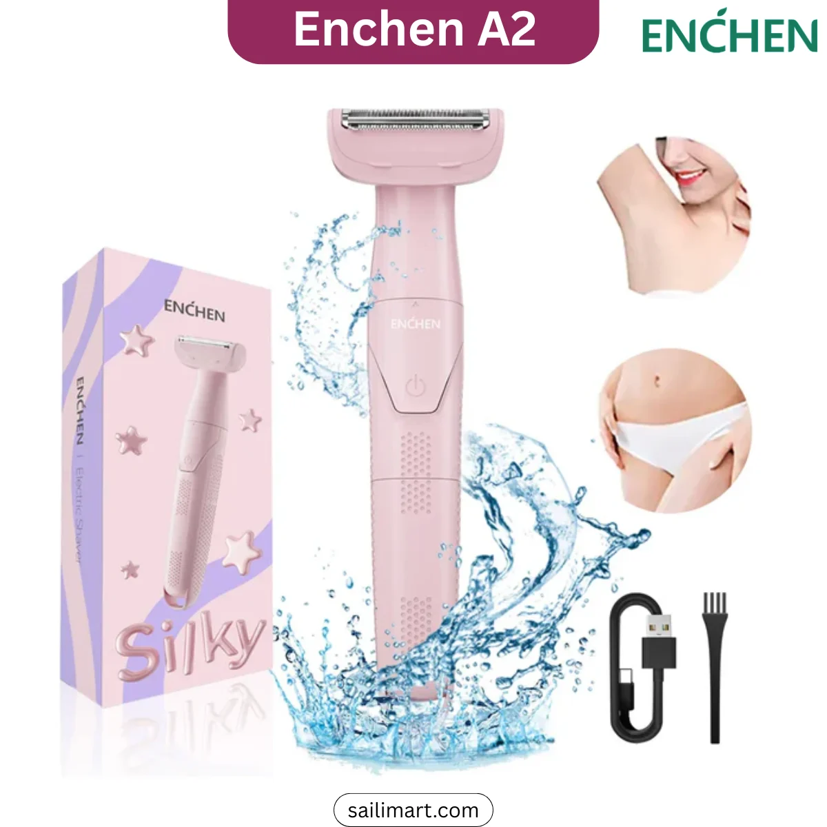 ENCHEN A2 Ladies Shaver with IPX7 Waterproof Design