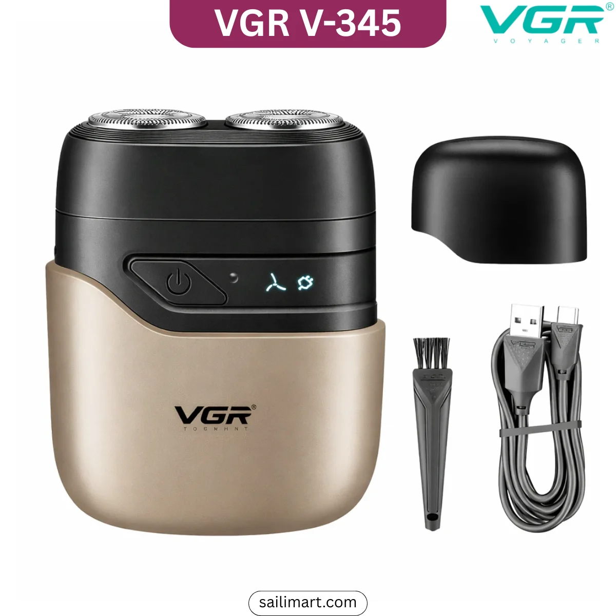 VGR V-345 Mini Electric Rotary Shaver IPX7 Waterproof