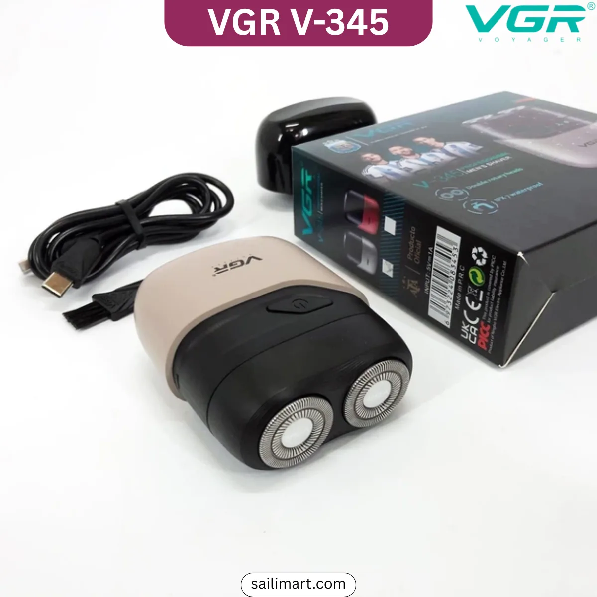 VGR V-345 Mini Electric Rotary Shaver IPX7 Waterproof