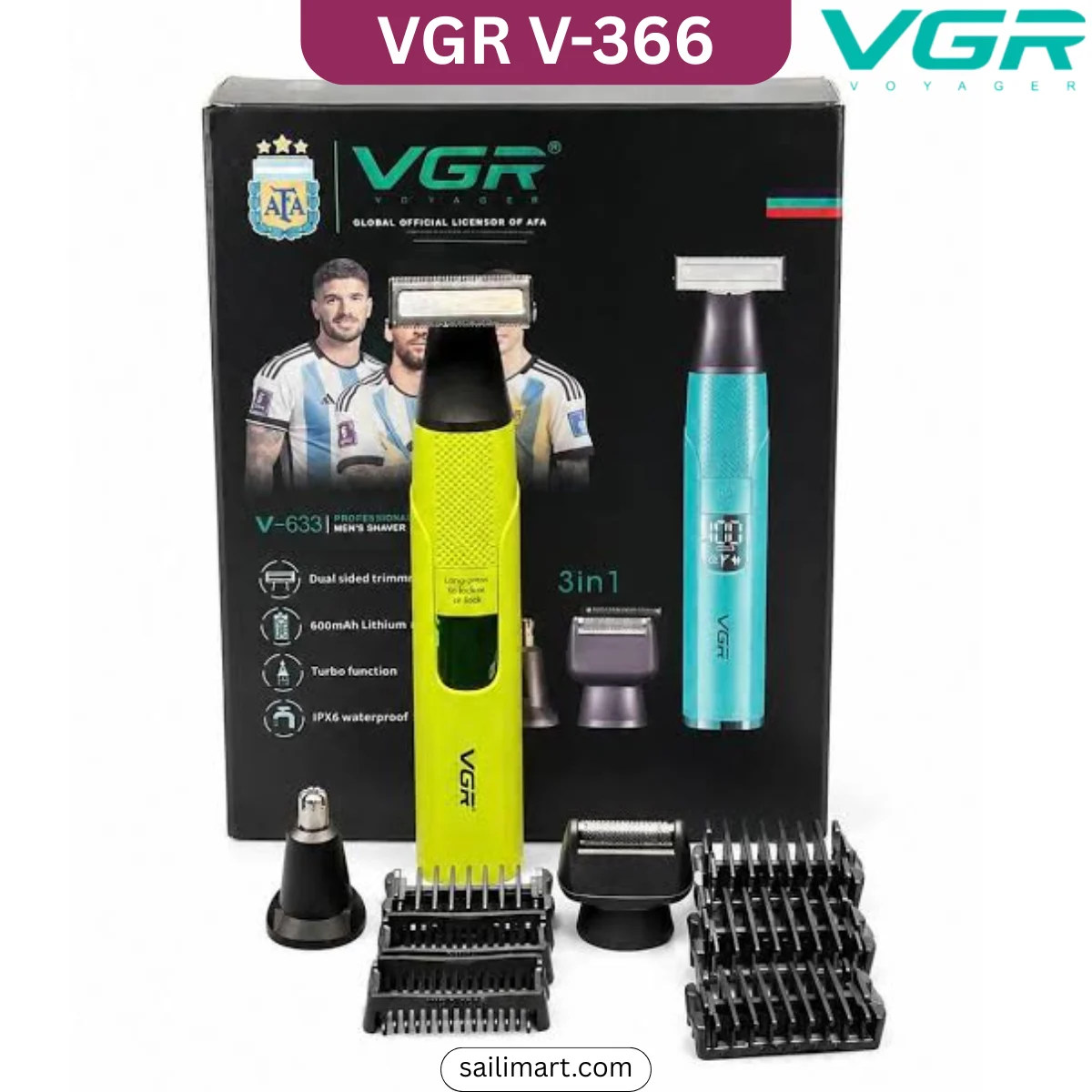 VGR V-633 3-in-1 Grooming Kit IPX6 Waterproof