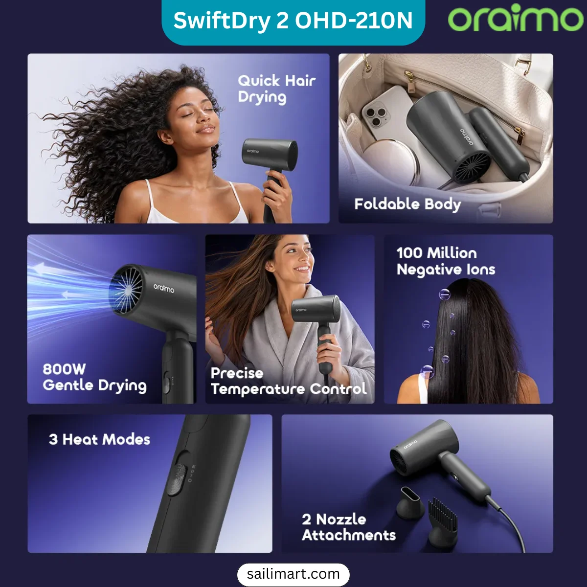 Cool Air, Warm Air & Hot Air Hair Dryer P