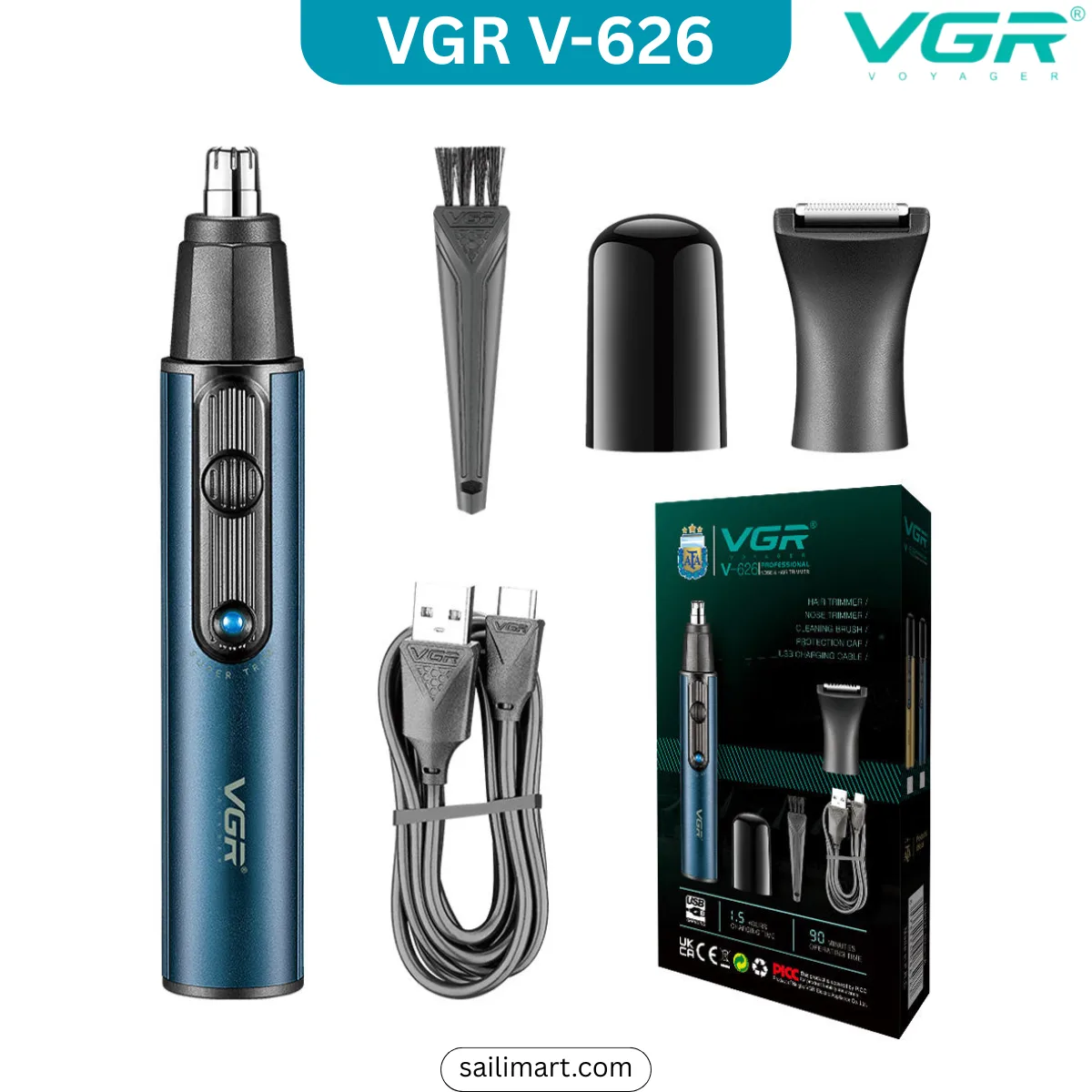 VGR V-626 Professional 2-in-1 Nose & Detail Hair Trimmer