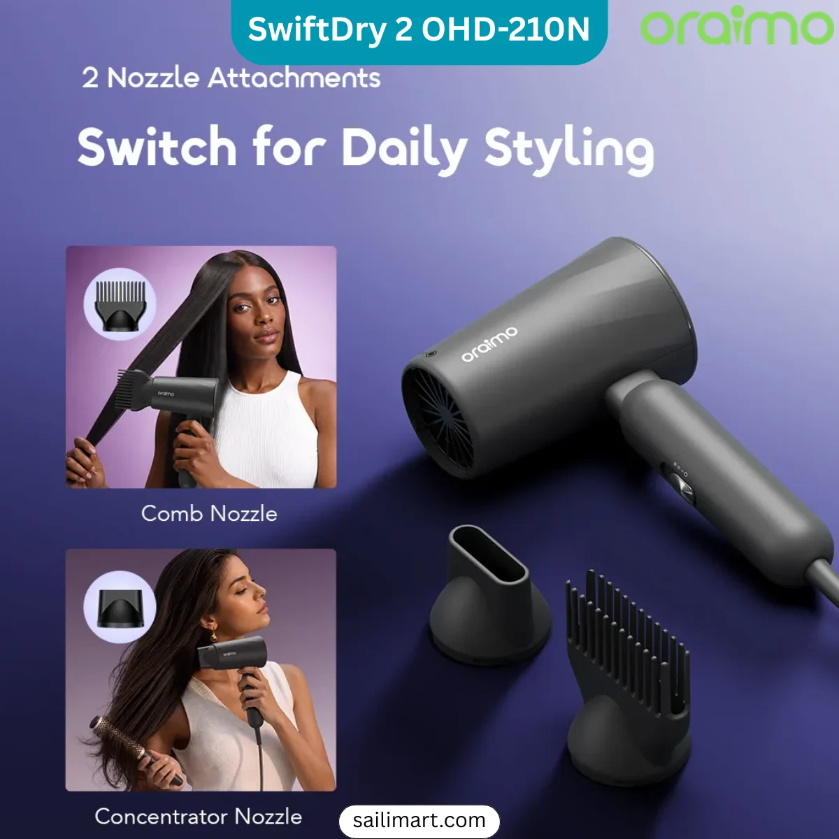 Oraimo SwiftDry 2 OHD-210N 800W Hair Dryer Best Price in Bangladesh