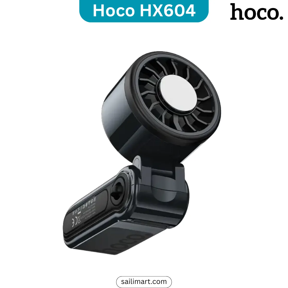 Hoco HX604 Ice Pack Series Foldable Handheld Fan Black Color