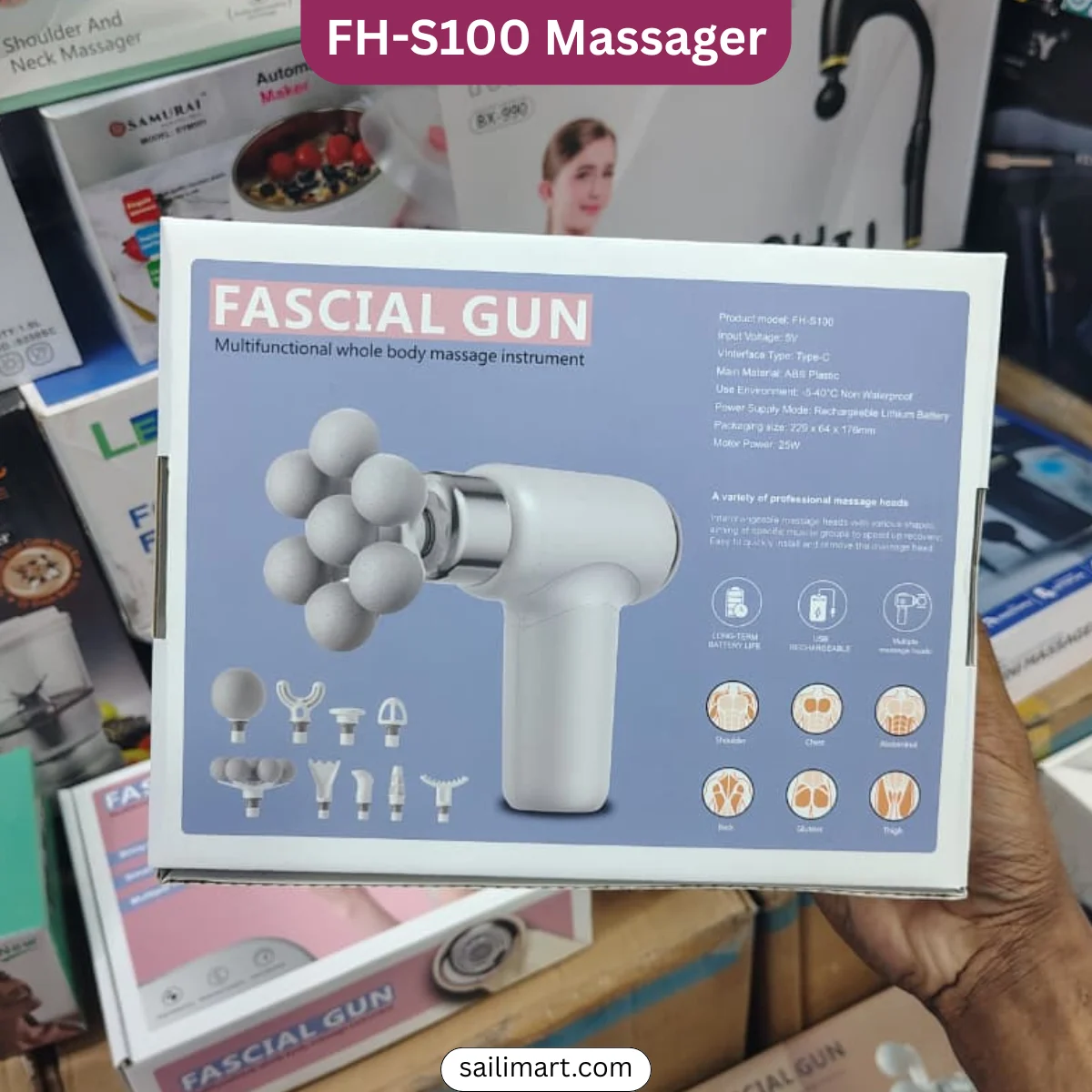 FASCIAL GUN FH-S100 25W Whole Body Massage Gun