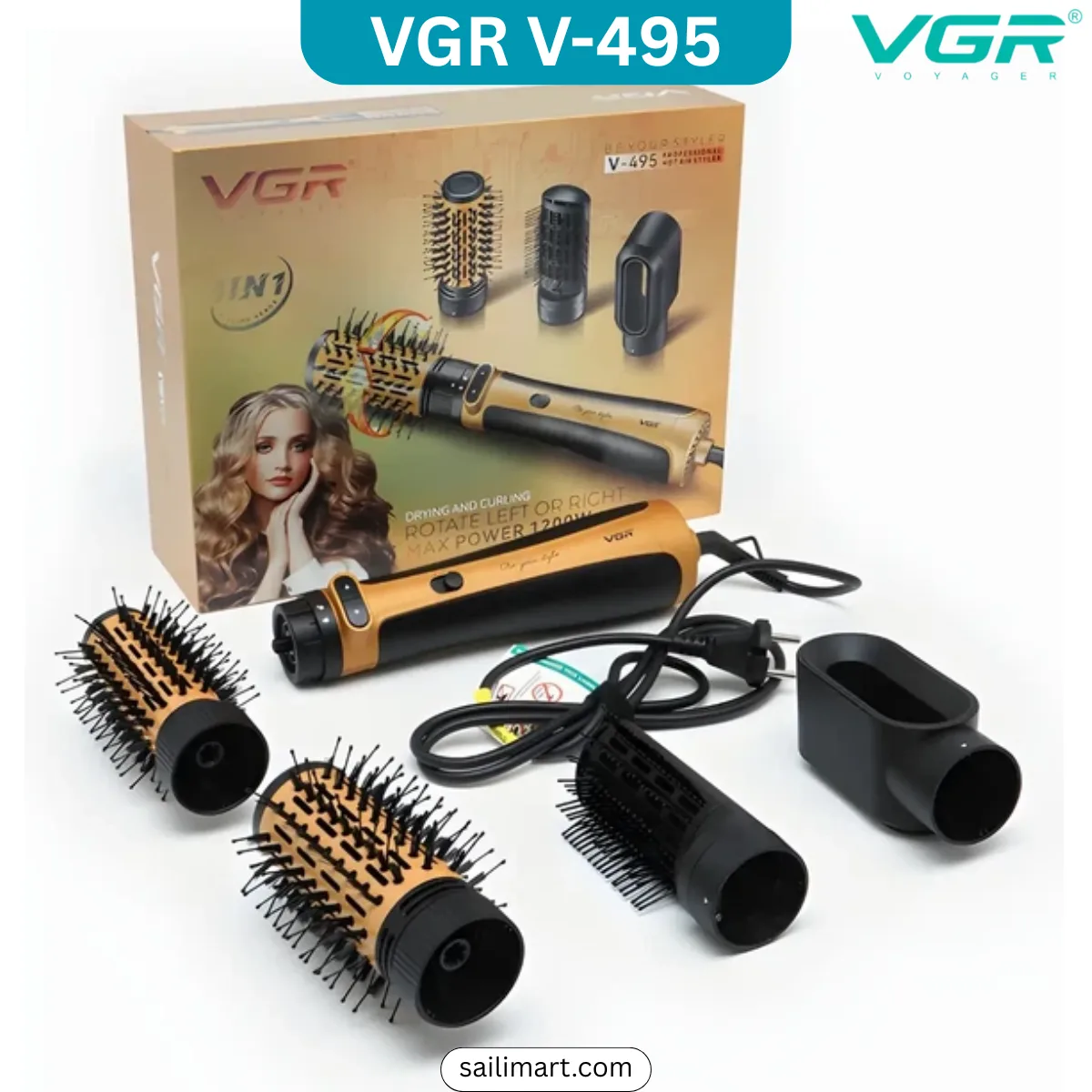 VGR V-495 Professional 4-in-1 Hot Air Styler 1200W Black Gold