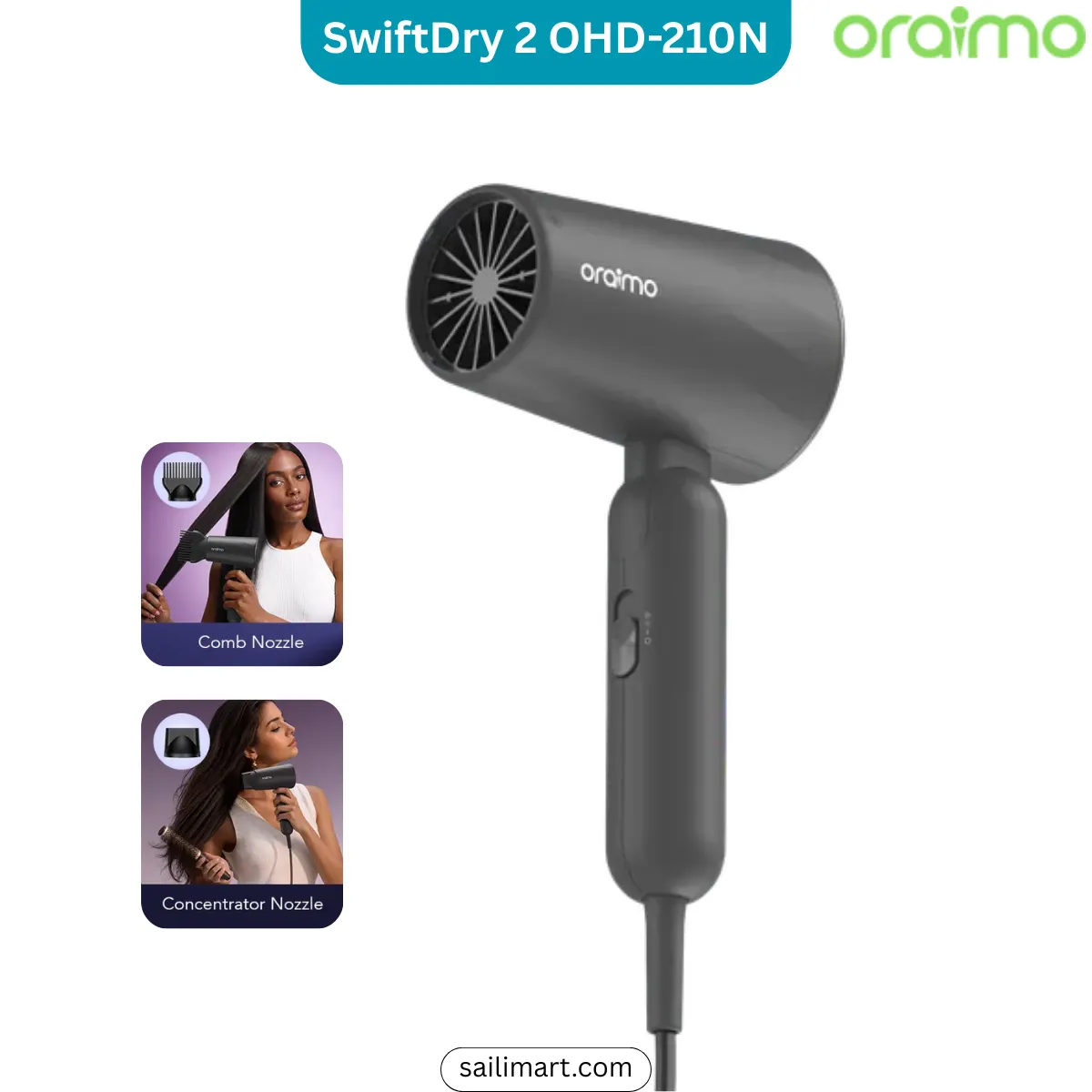 Oraimo SwiftDry 2 Foldable Hair Dryer (OHD-210N)