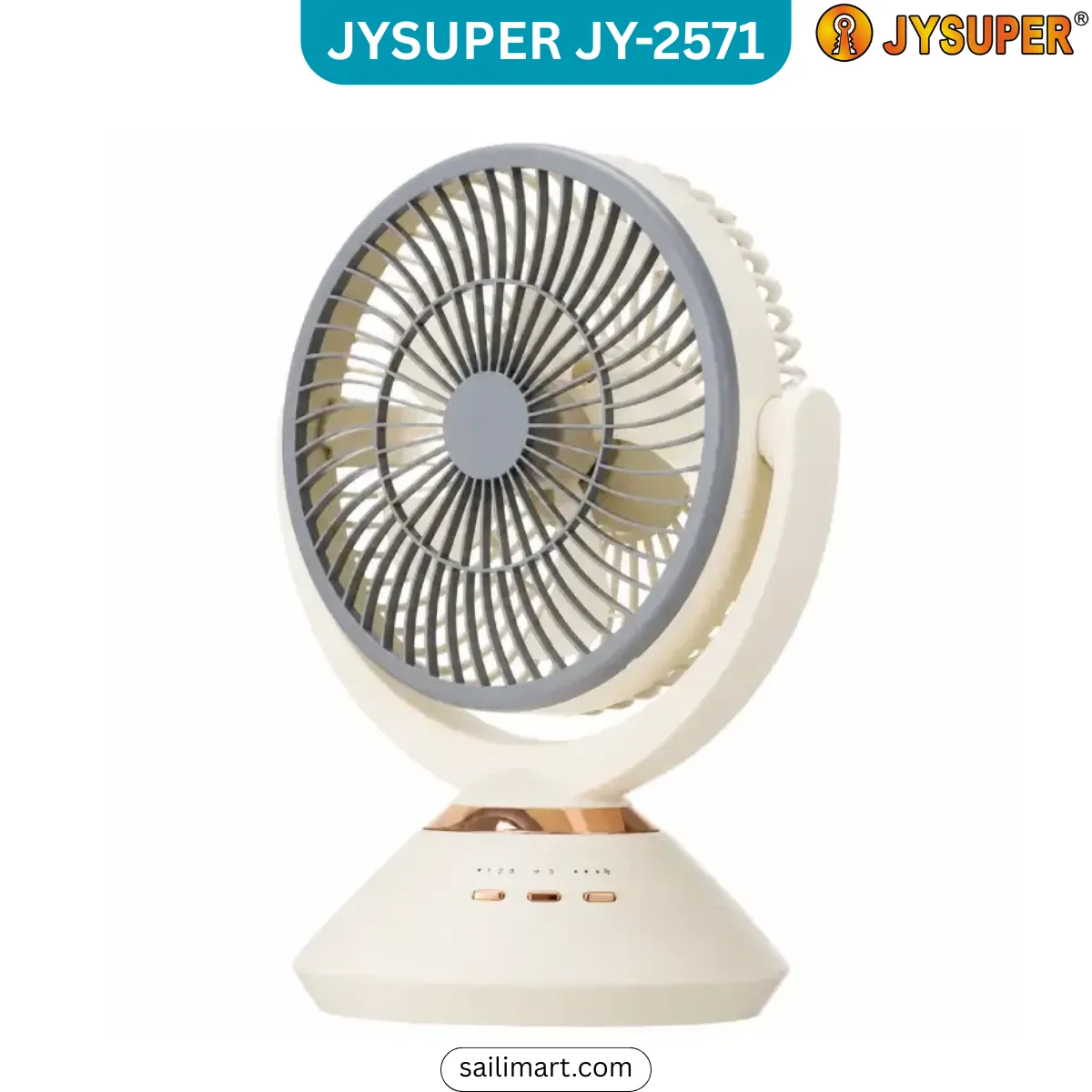 JYSUPER JY-2571 Rechargeable Table Fan - 8000mAh Battery