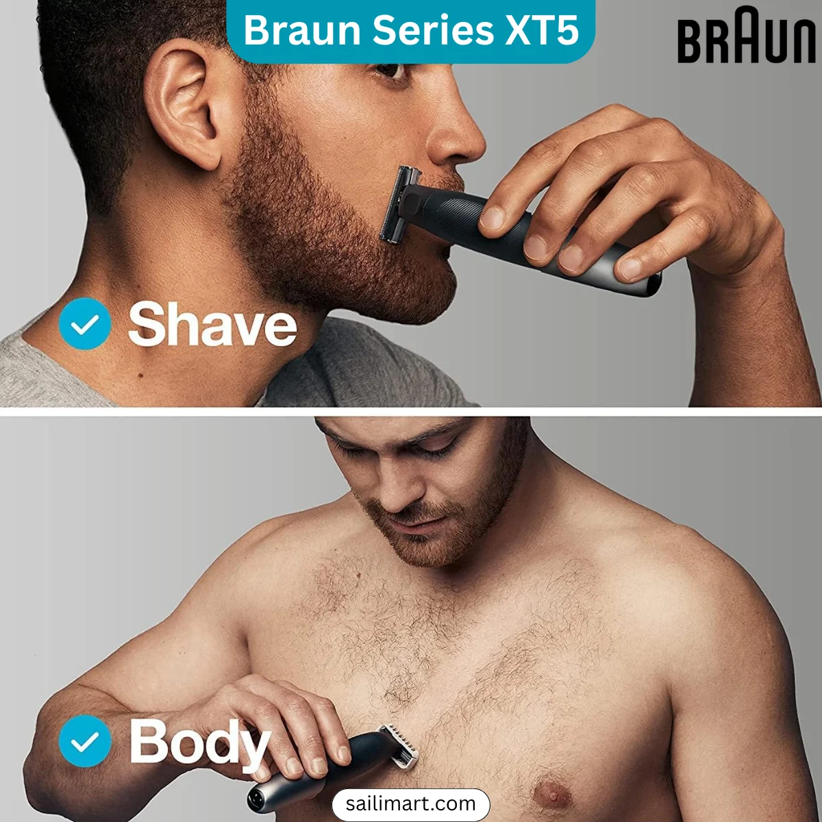 Braun XT5200 XT5 4D-Blade Face & Body Waterproof Trimmer