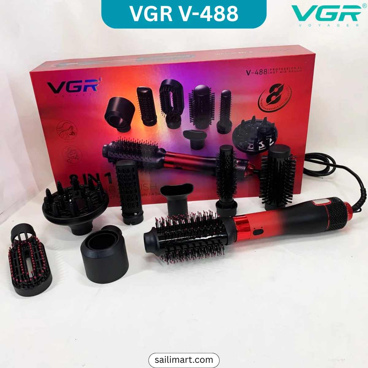 VGR V-488 Professional 8-in-1 Hot Air Brush