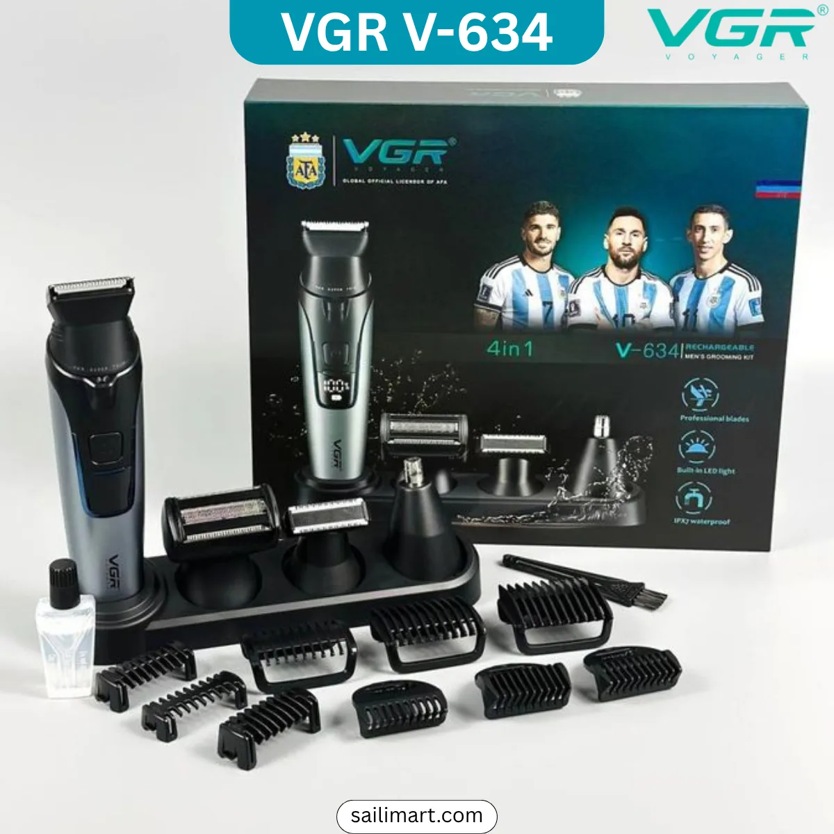 VGR V-634 Professional 4-in-1 Waterproof Men's Grooming Kit