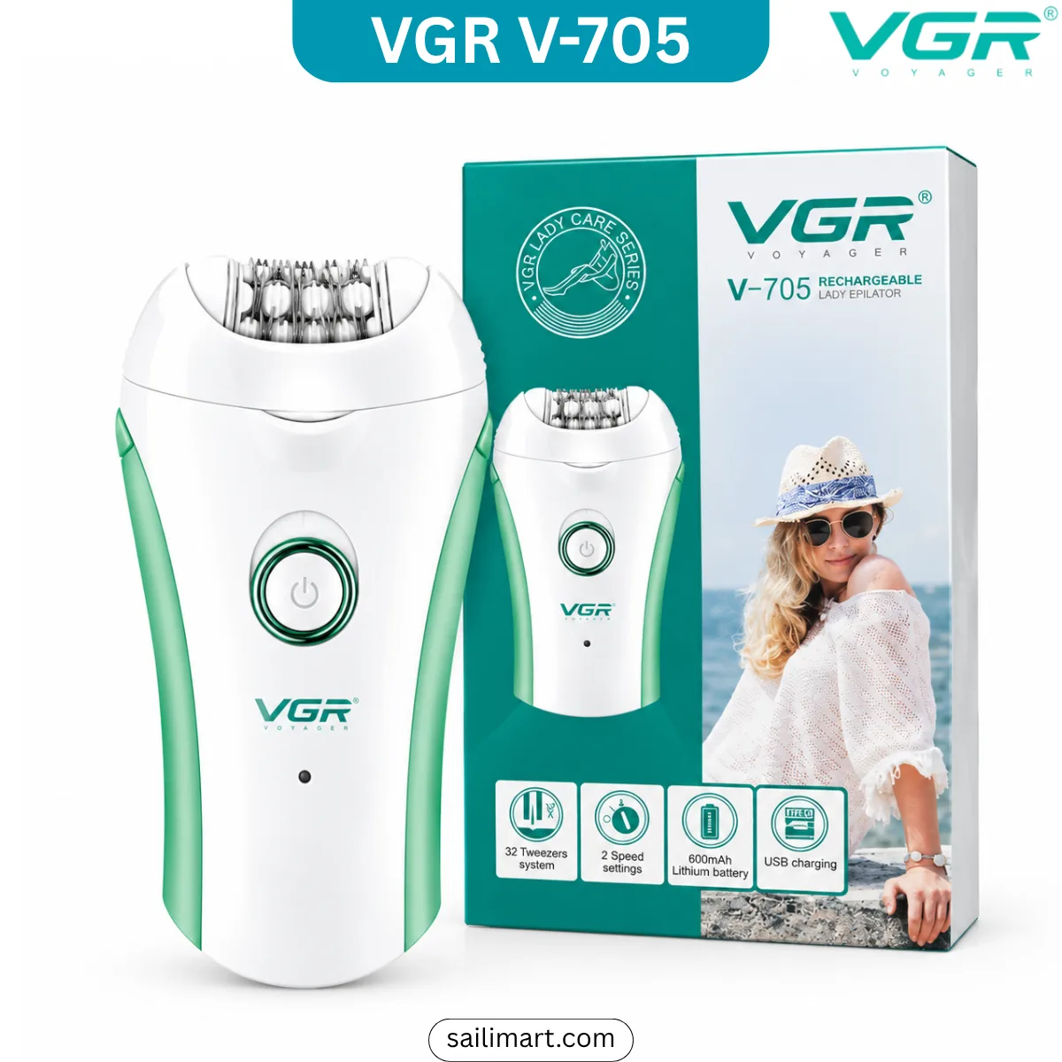 VGR V-705 Rechargeable Lady Epilator for Women